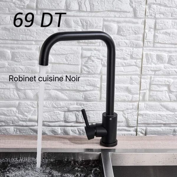 Robinet cuisine Noir rectangulaire