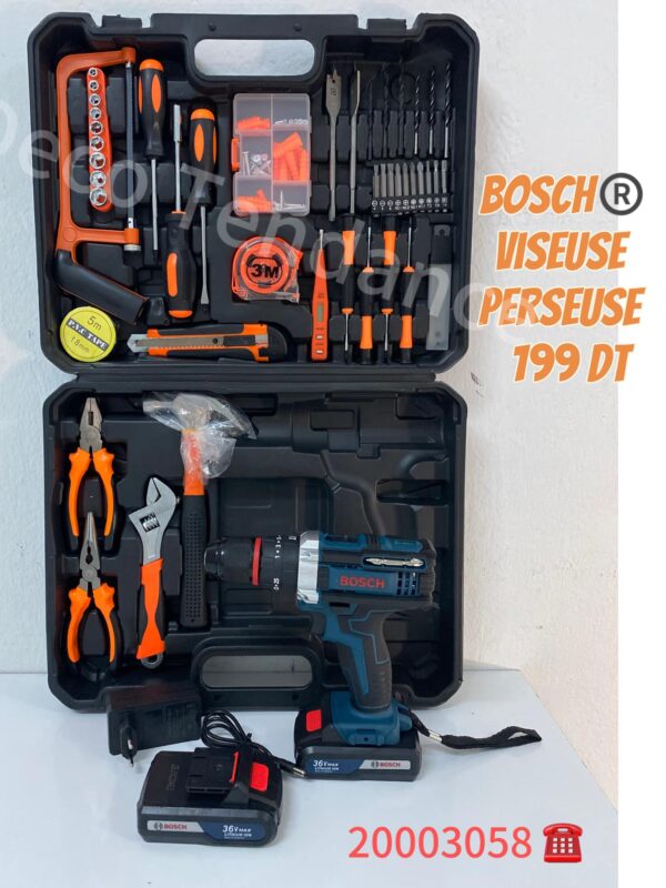 Kit visseuse perceuse 55 pièces ⭐️⭐️ Bosch⭐️⭐️ double Batteries 48 volte