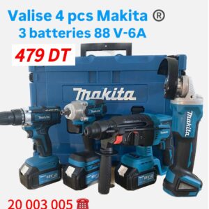 valise 4 pcs Makita - 3batteries -88V/6A